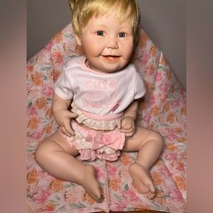 Vintage Ashton Drake porcelain “cute as a button” doll